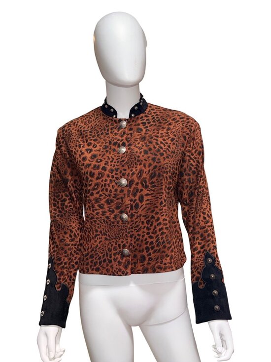 New Frontier Jackets & Blazers - New Frontier Vintage 90s Jacket Womens M Leopard Print Western Style